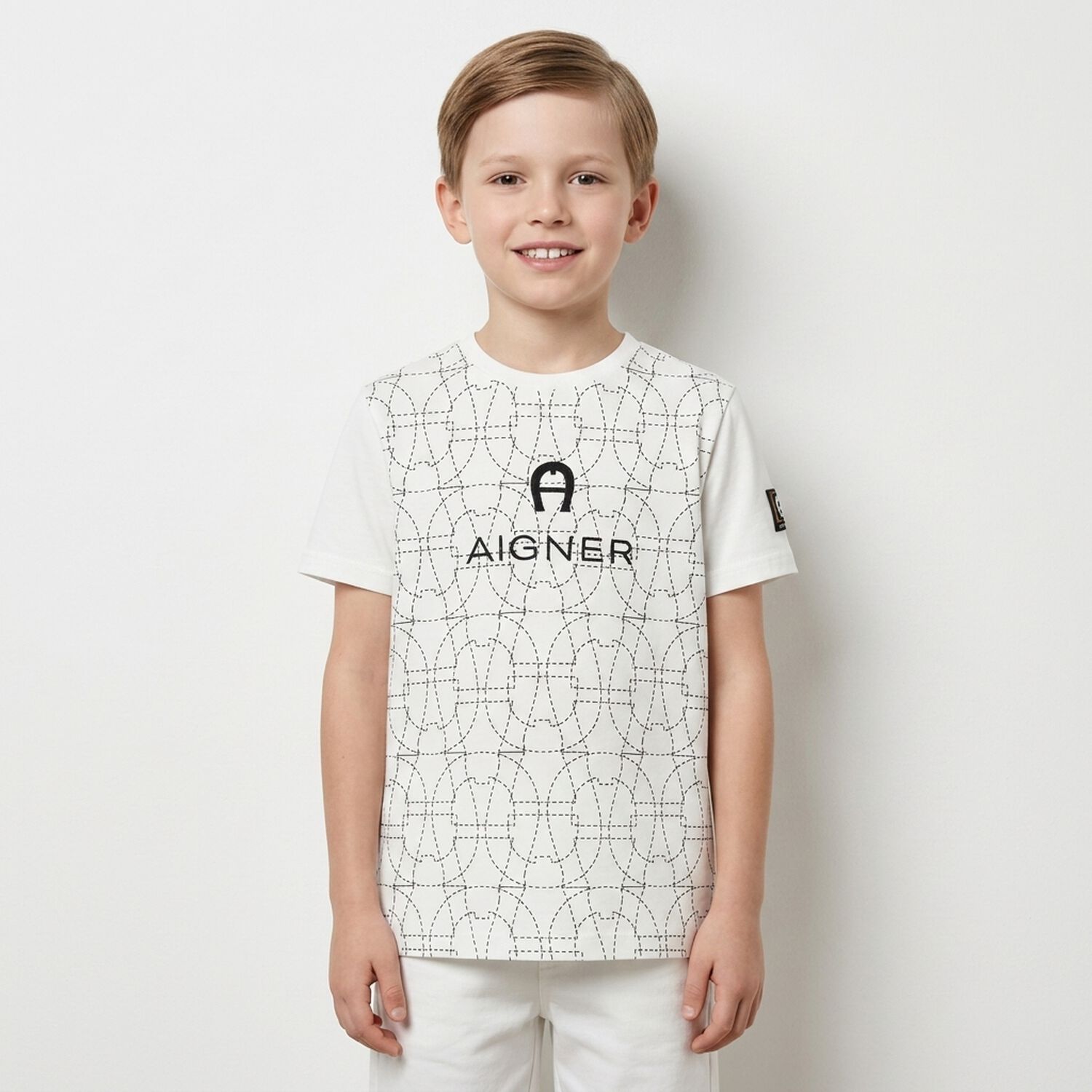 Boys White Logo T-Shirt, 1, hi-res