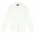 بلوزة قطن بالشعار باللون الابيض للبنات, 1, hi-res