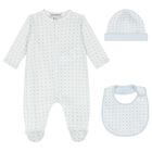 Baby Boys Blue Logo Babygrow Set, 3, hi-res