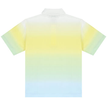 Boys Yellow & Blue Ombre Logo Polo Shirt