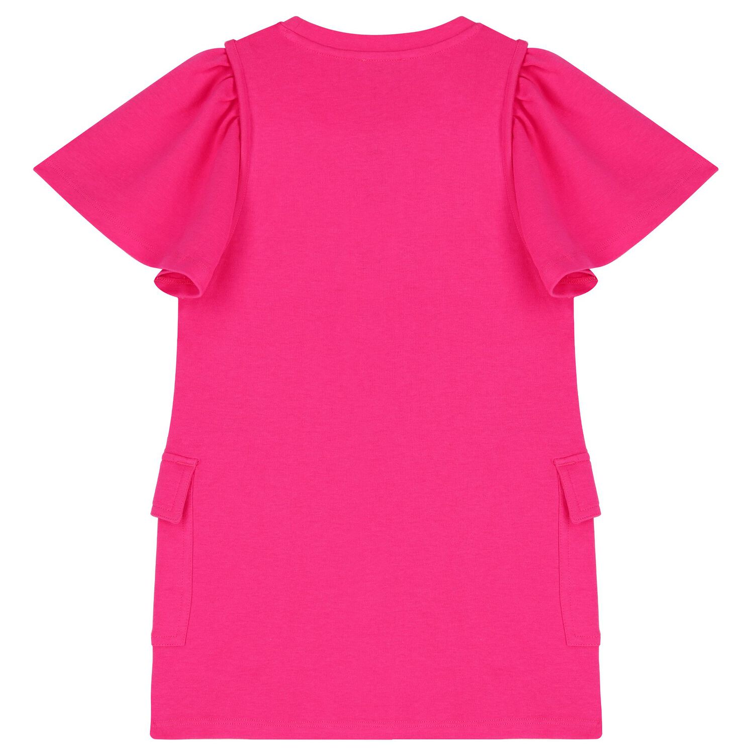 فستان بنات بالشعار  باللون الوردي , 1, hi-res