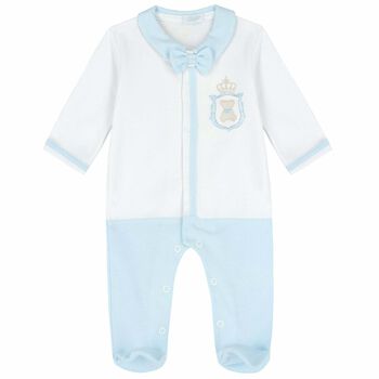 Boys Blue & White Babygrow