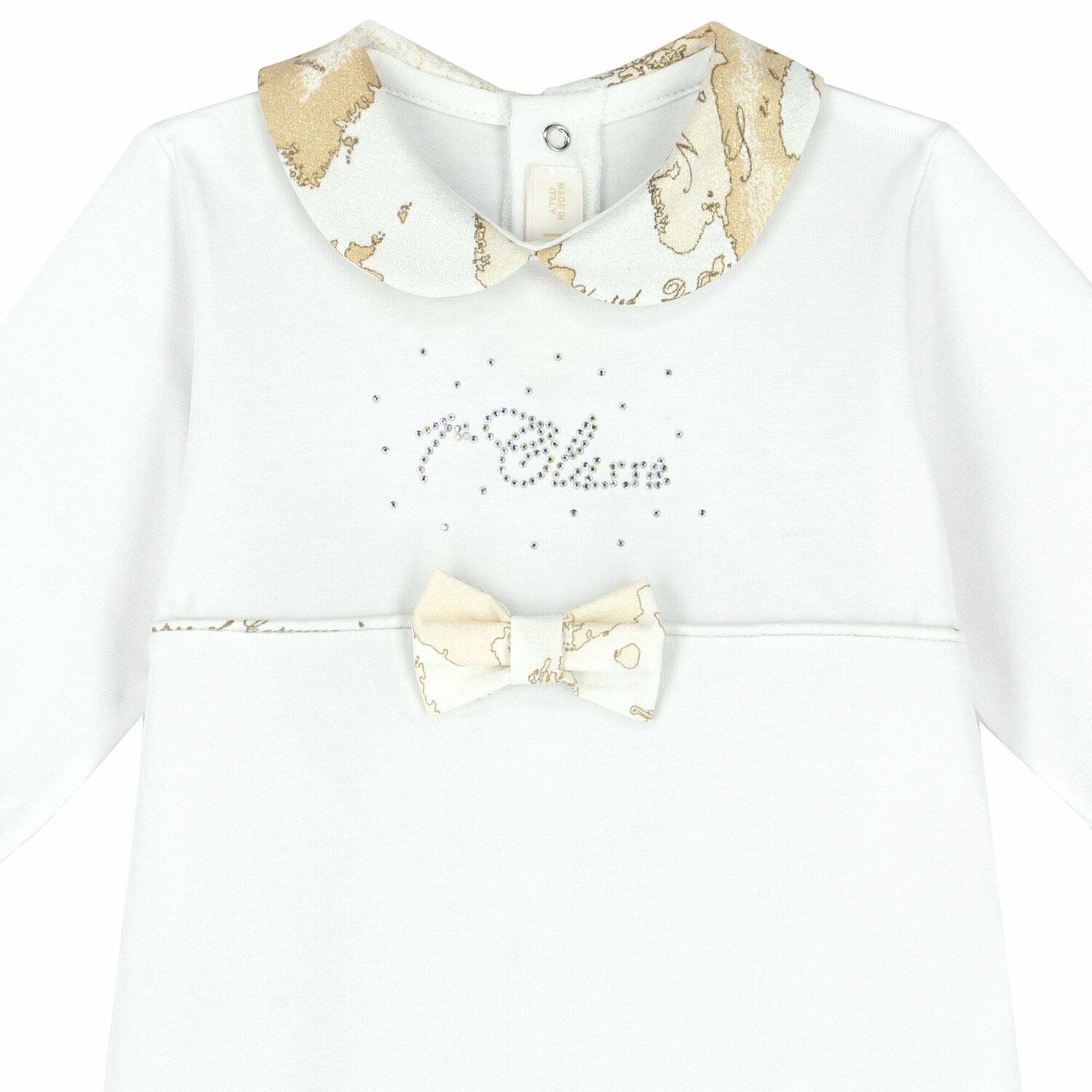 Baby Girls White Geo Map Babygrow, 1, hi-res image number null