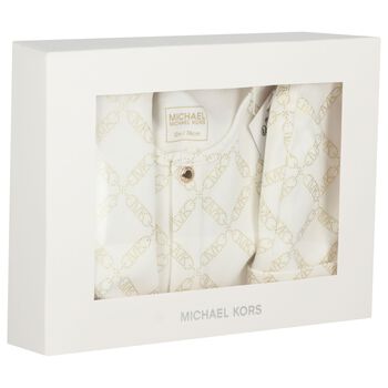 Baby Girls Ivory & Gold Logo Babygrow Gift Set