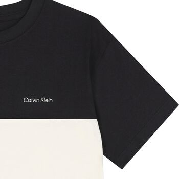 Boys Black & Ivory Cotton T-Shirt