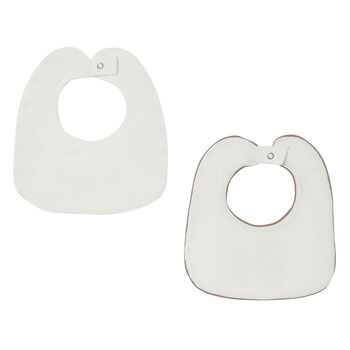 Ivory & Beige Teddy Baby Bibs (2 Pack)