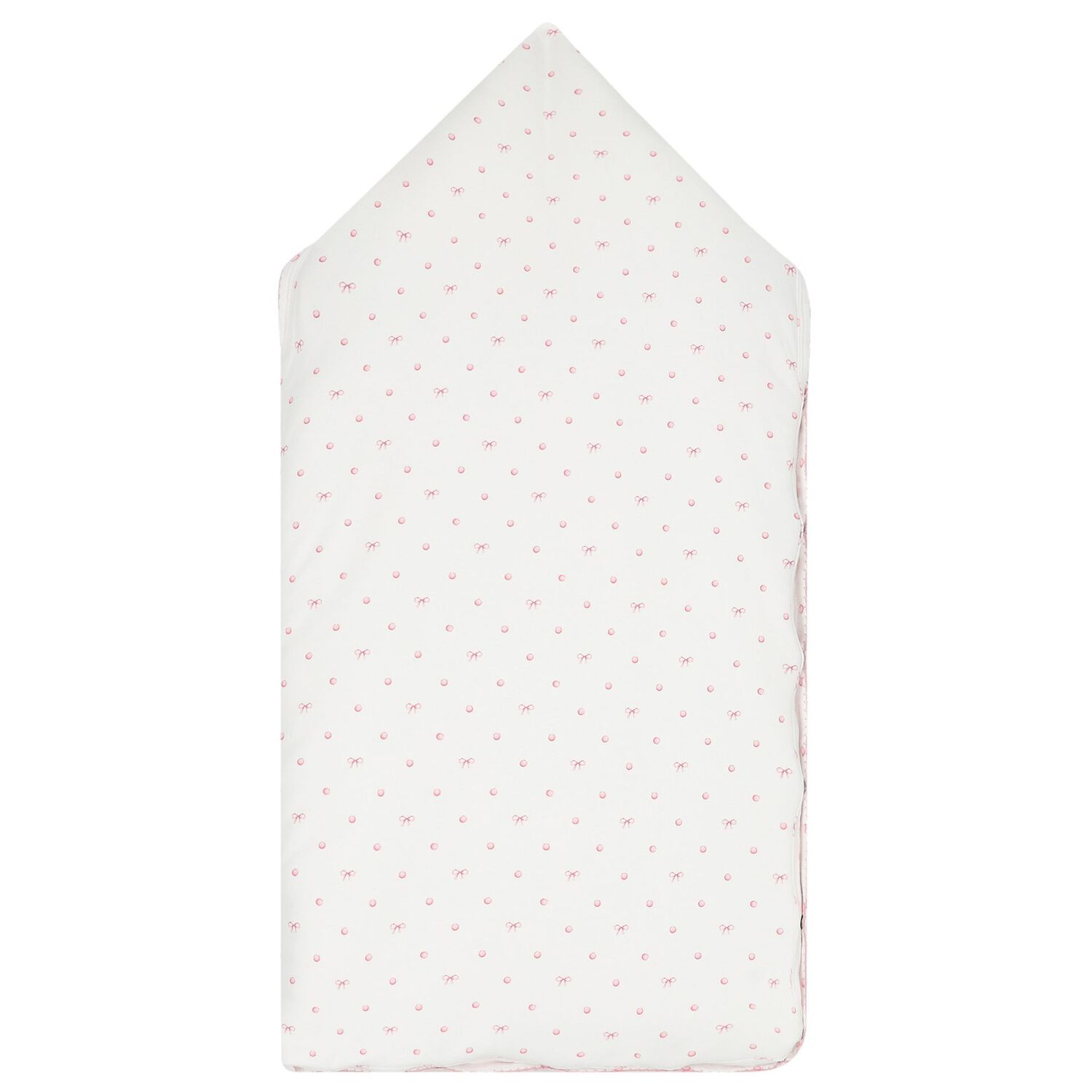 Baby Girls White & Pink Bow Nest, 1, hi-res