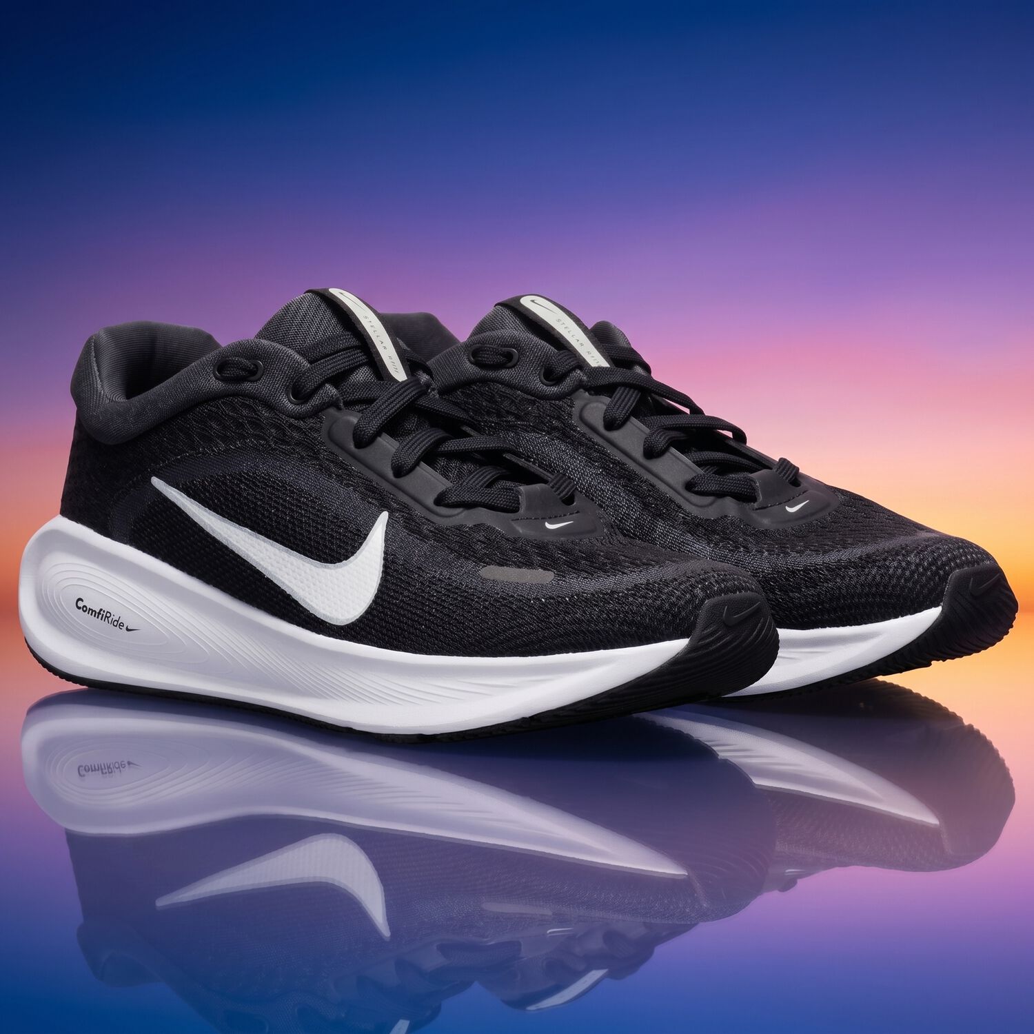Black Logo Stellar Ride Trainers, 1, hi-res