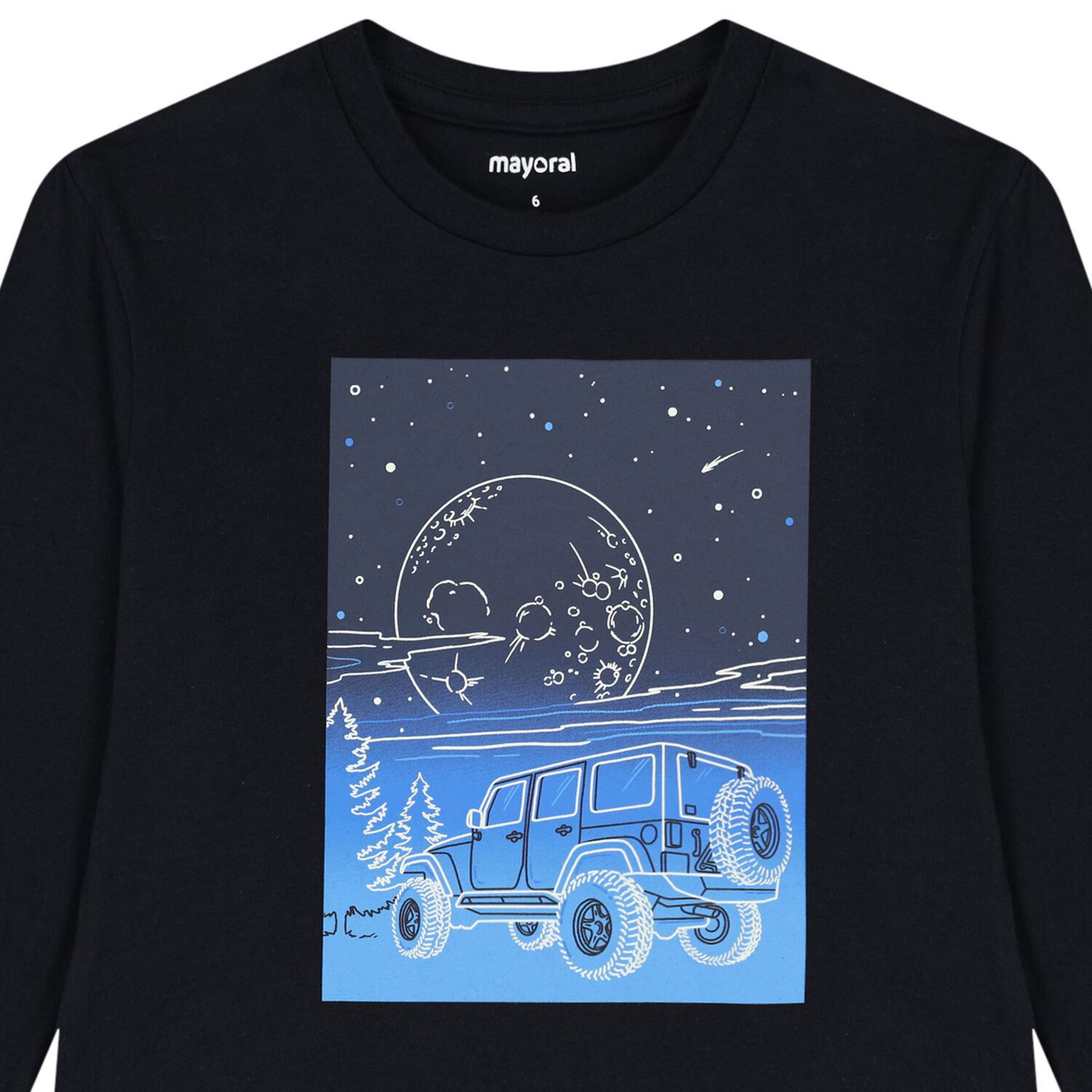 Boys Navy Blue Glow in the Dark Long Sleeve Top, 1, hi-res image number null