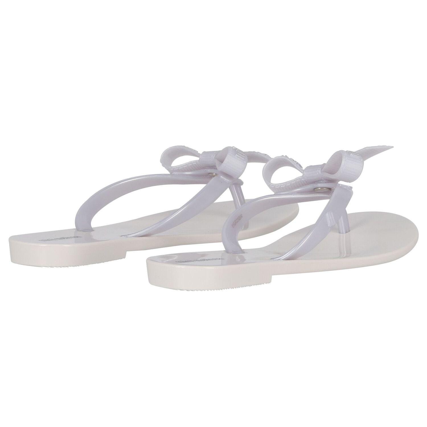 Girls White Logo Bow Flip Flops, 1, hi-res image number null
