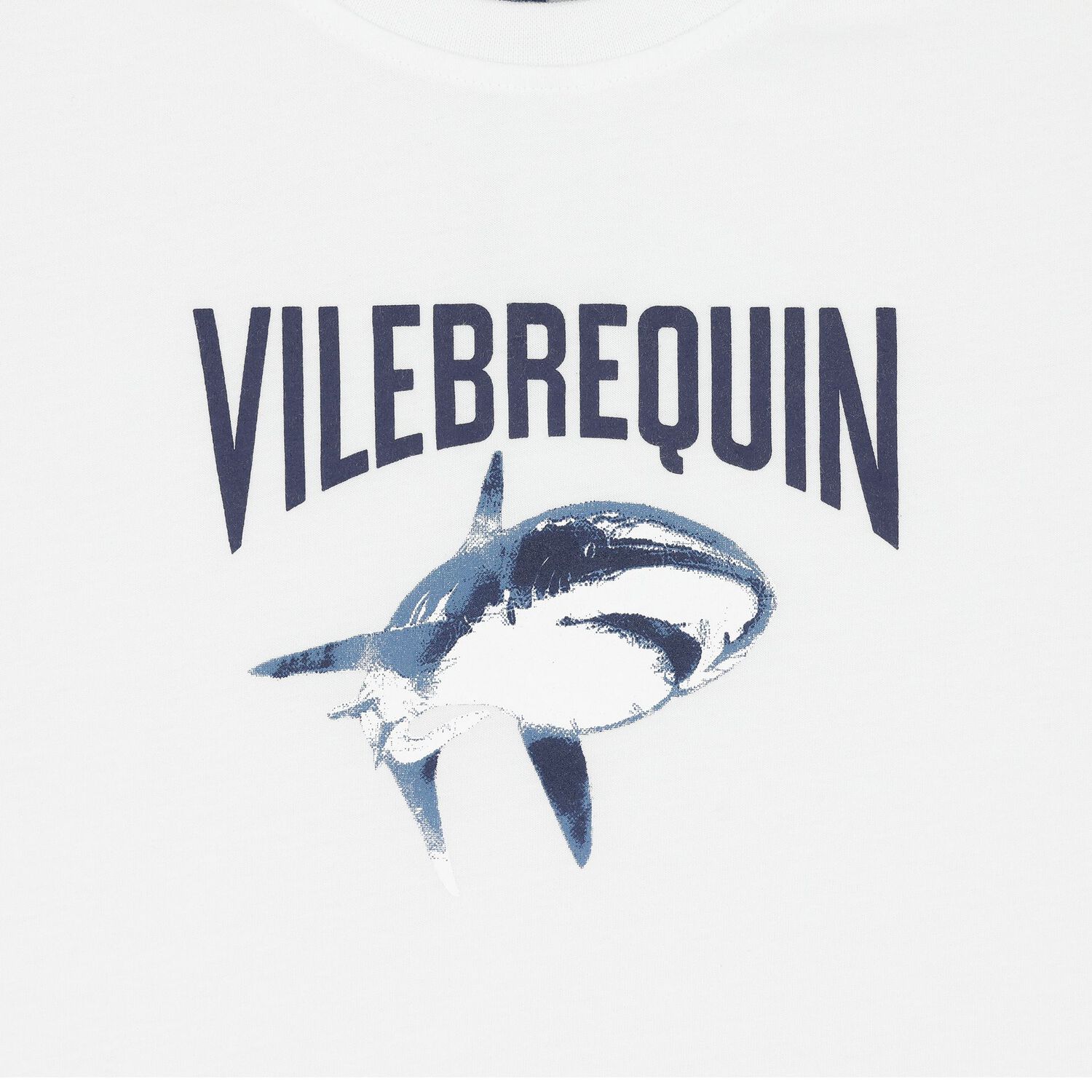 تيشيرت اولاد بطبعة القرش باللون الابيض, 1, hi-res image number null