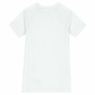 Girls White Holographic Logo Dress, 2, hi-res