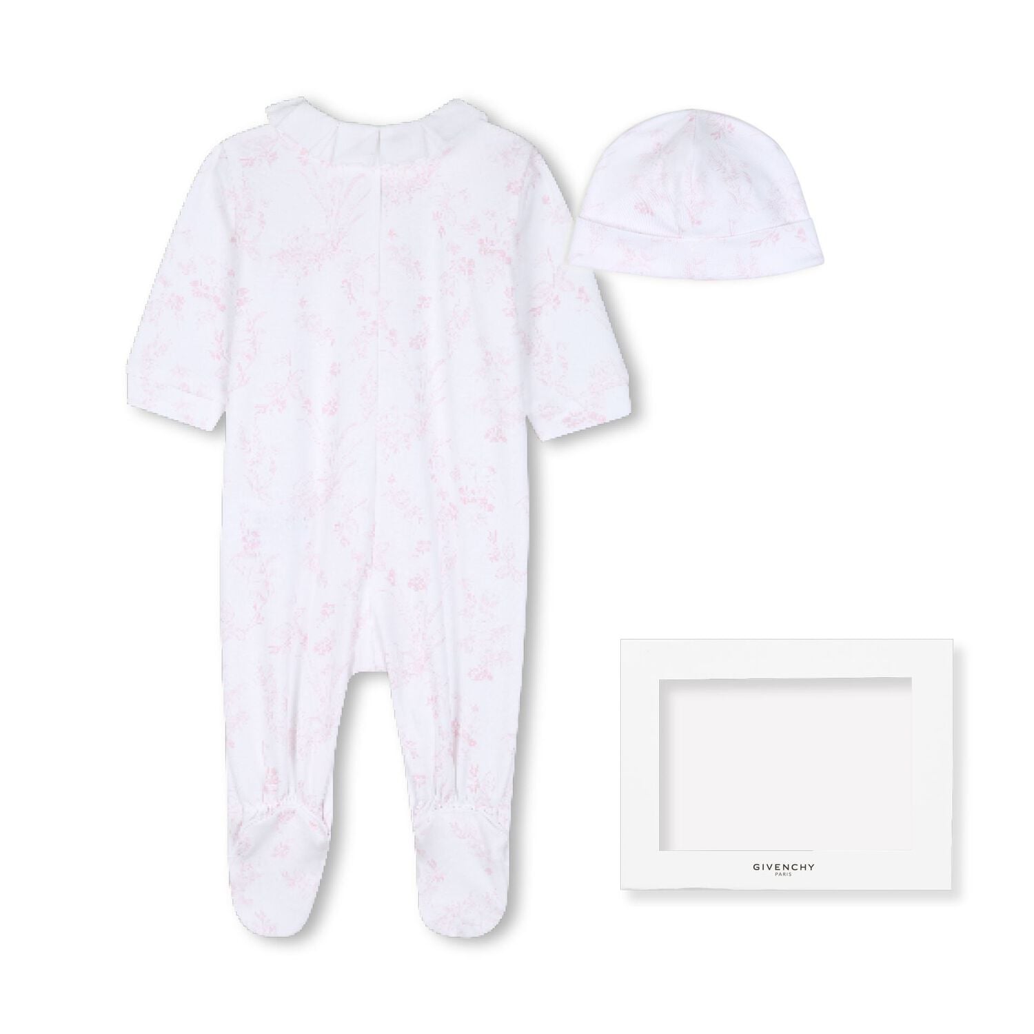 Baby Girls White & Pink Toile de Jouy Babygrow Gift Set, 1, hi-res