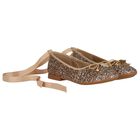 Girls Gold Glitters Ballerina Shoes, 1, hi-res
