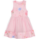 فستان بنات بطبعة الزهور باللون الوردي, 1, hi-res