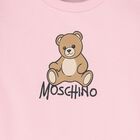 Younger Girls Pink Teddy Bear Logo Dress, 3, hi-res