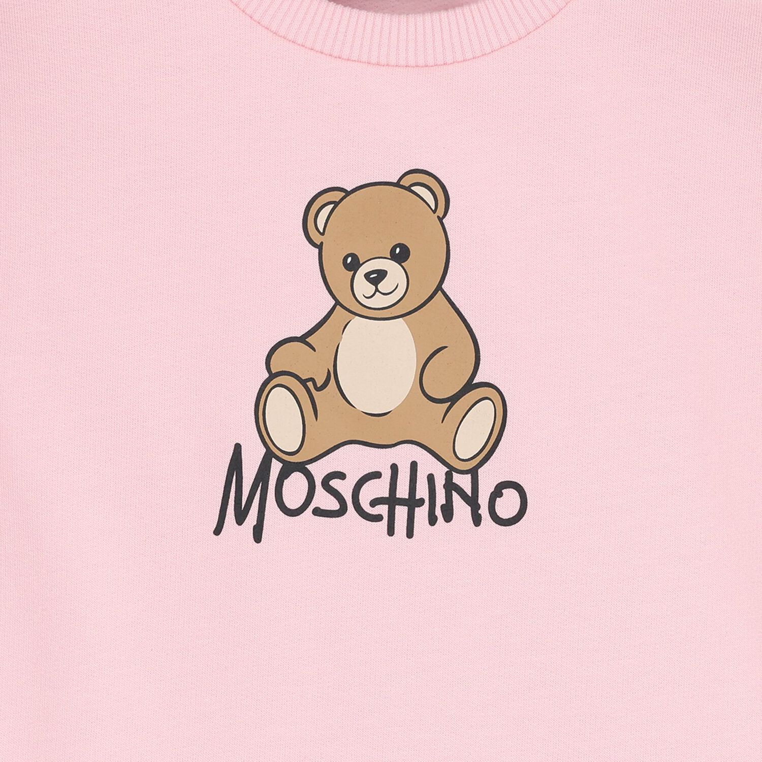 Younger Girls Pink Teddy Bear Logo Dress, 3, hi-res