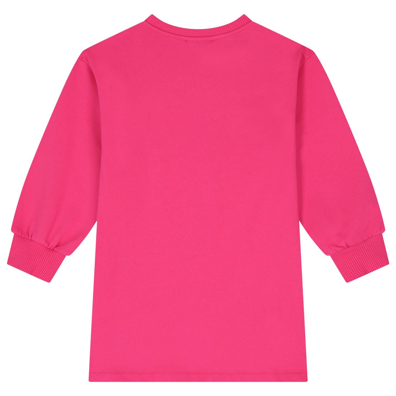 Girls Pink Teddy Bear Logo Swearshirt Dress, 3, hi-res