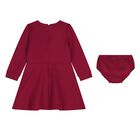 Baby Girls Burgundy Logo Dress Set, 1, hi-res