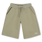 Boys Beige Logo Shorts, 2, hi-res