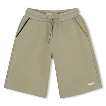 Boys Beige Logo Shorts