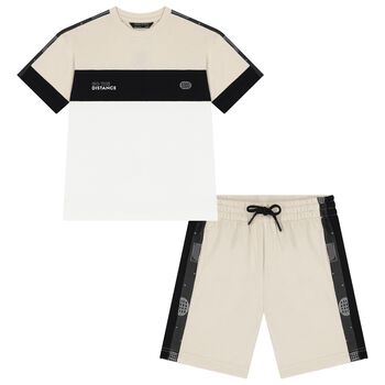 Boys Beige Shorts Set