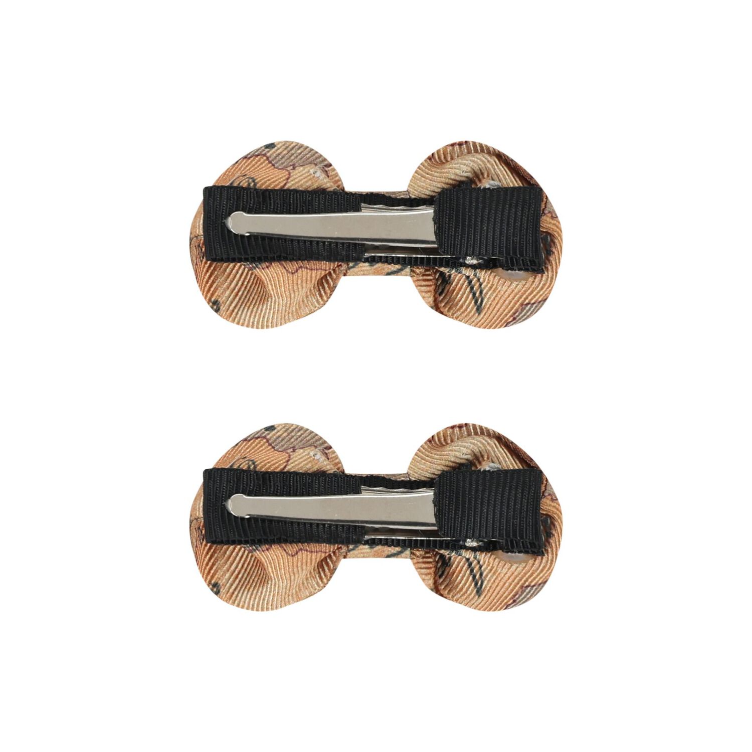 Girls Beige Geo Map Hair Clips ( 2-Pack ), 1, hi-res