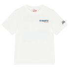Boys White Logo Print T-Shirt, 1, hi-res