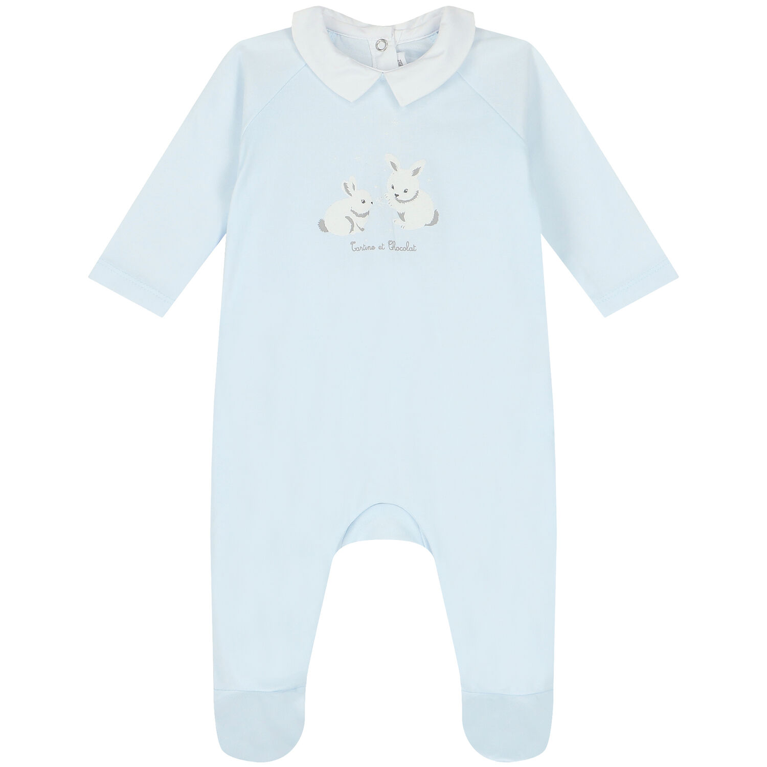 Baby Boys Blue Rabbit & Logo Babygrow, 2, hi-res image number null