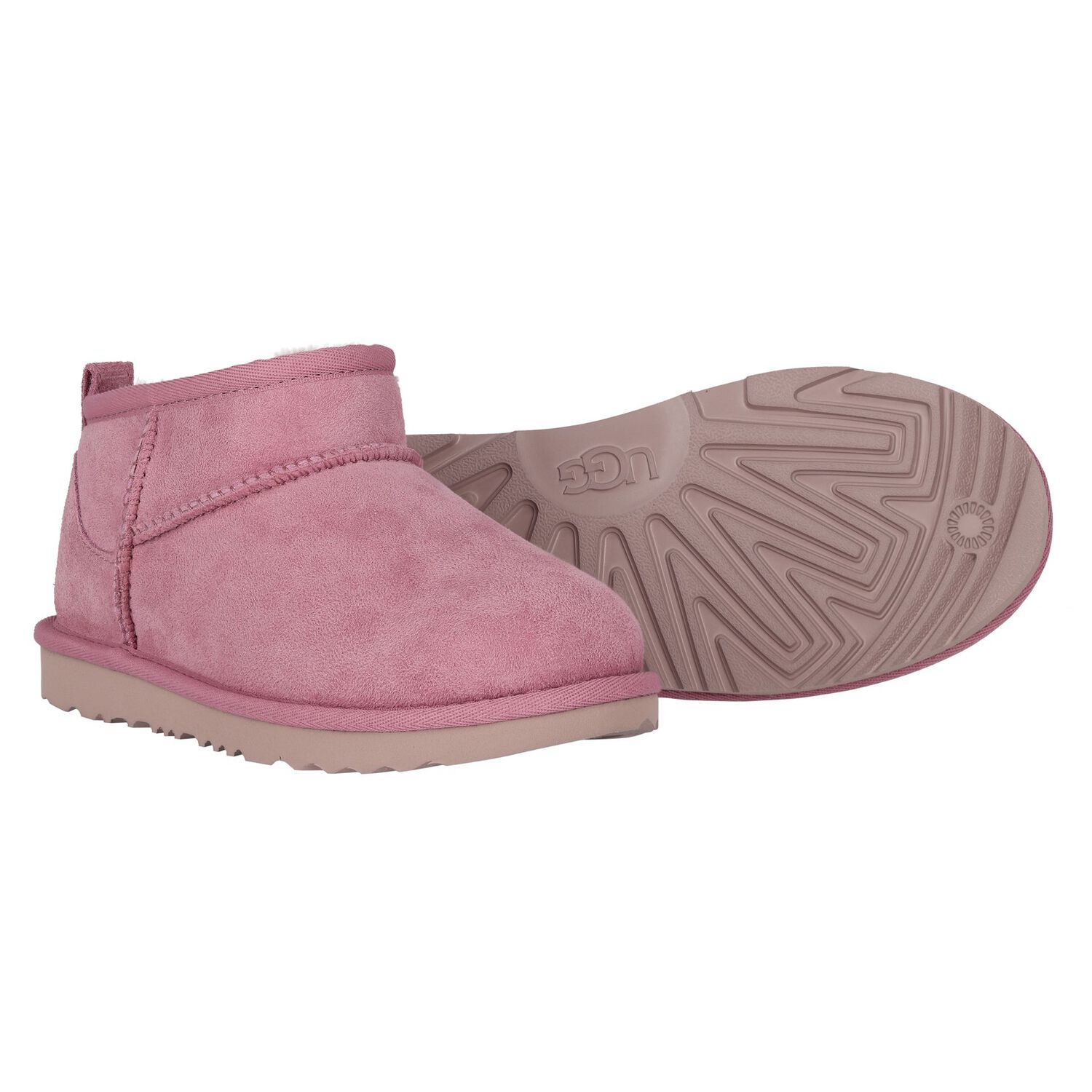 Girls Pink Classic Ultra Mini Suede Boots, 1, hi-res
