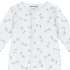 Baby White and Grey Stork Print Babygrow Set, 1, hi-res