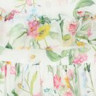 Younger Girls White Floral Chiffon Dress, 2, hi-res