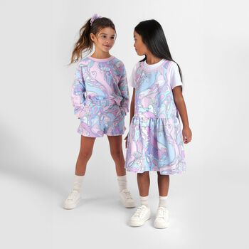 Girls Pink & Blue Orchidee Sweatshirt