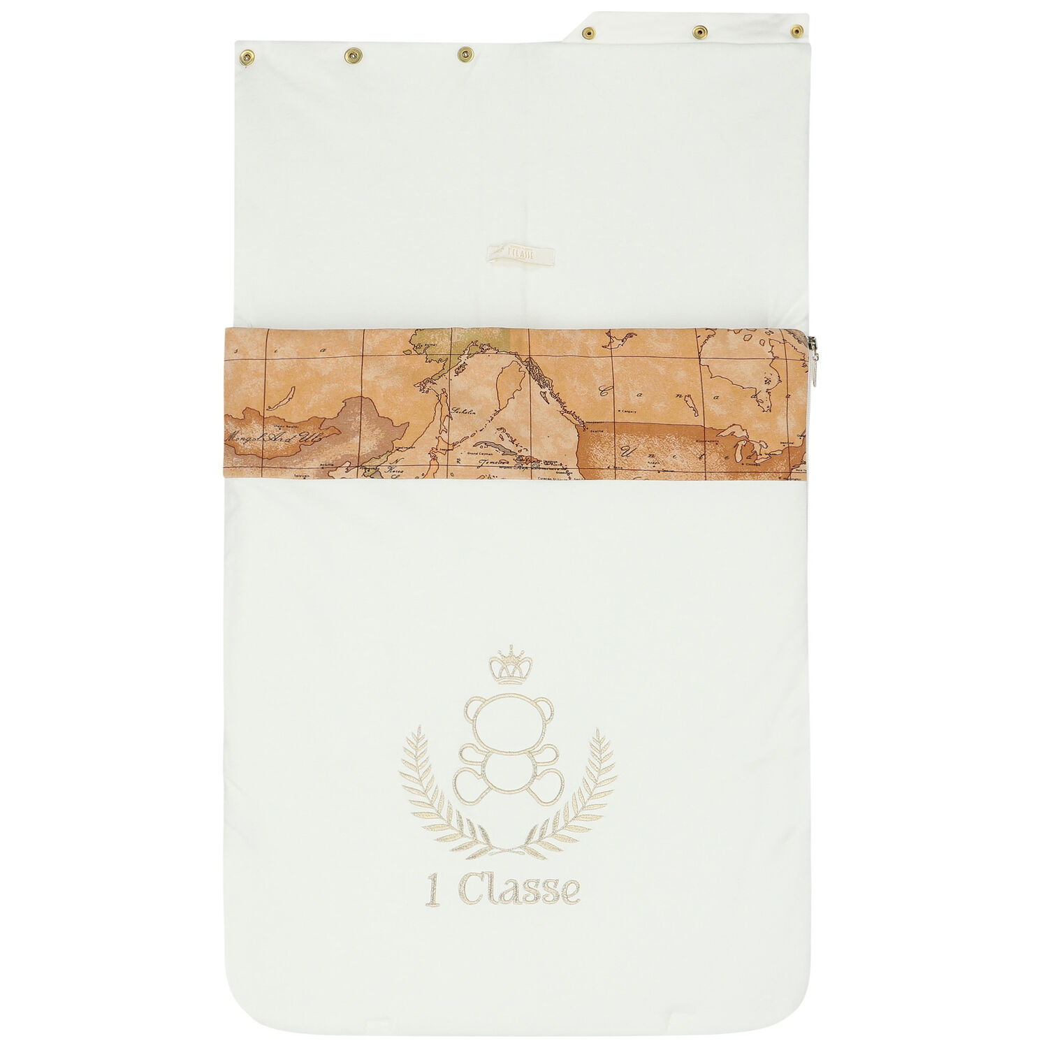 Ivory & Beige Geo Map Baby Nest, 1, hi-res