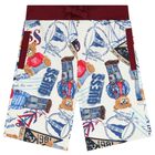 Boys White Logo Shorts, 1, hi-res