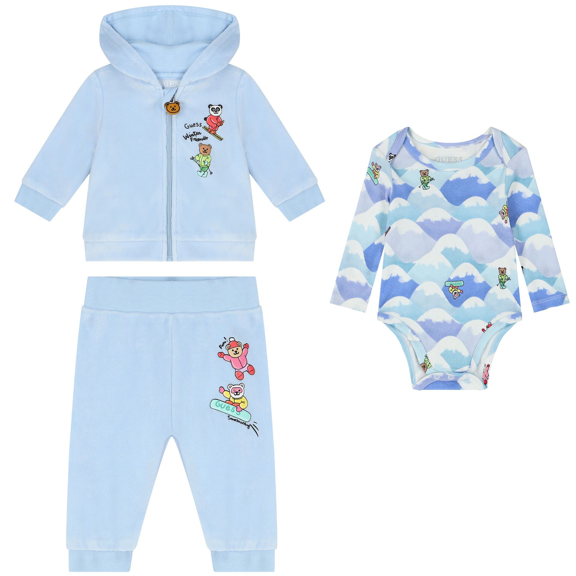 Guess Baby Boys Blue 3 Piece Tracksuit Junior Couture UAE