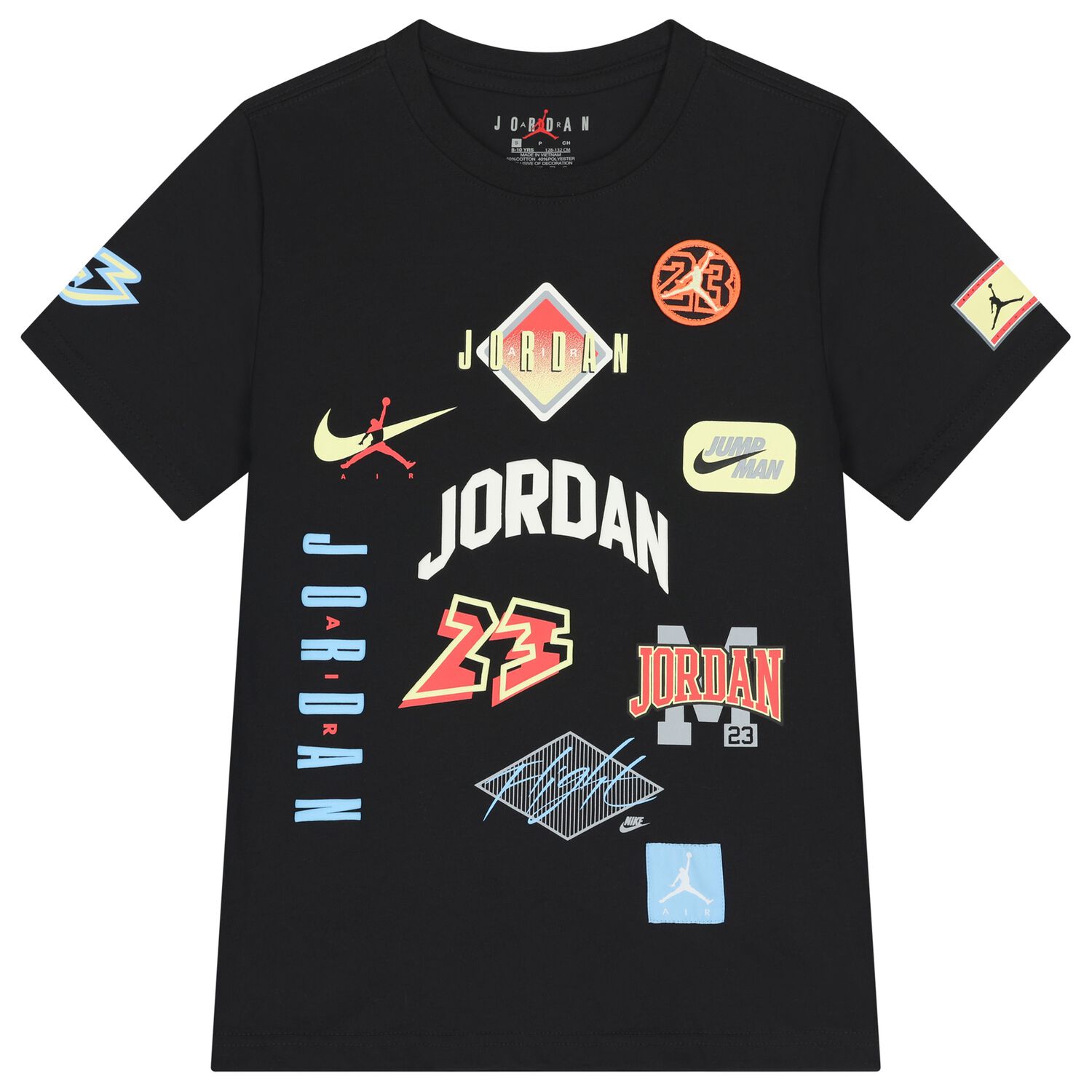 Boys Black Jordan Logo T-Shirt, 1, hi-res