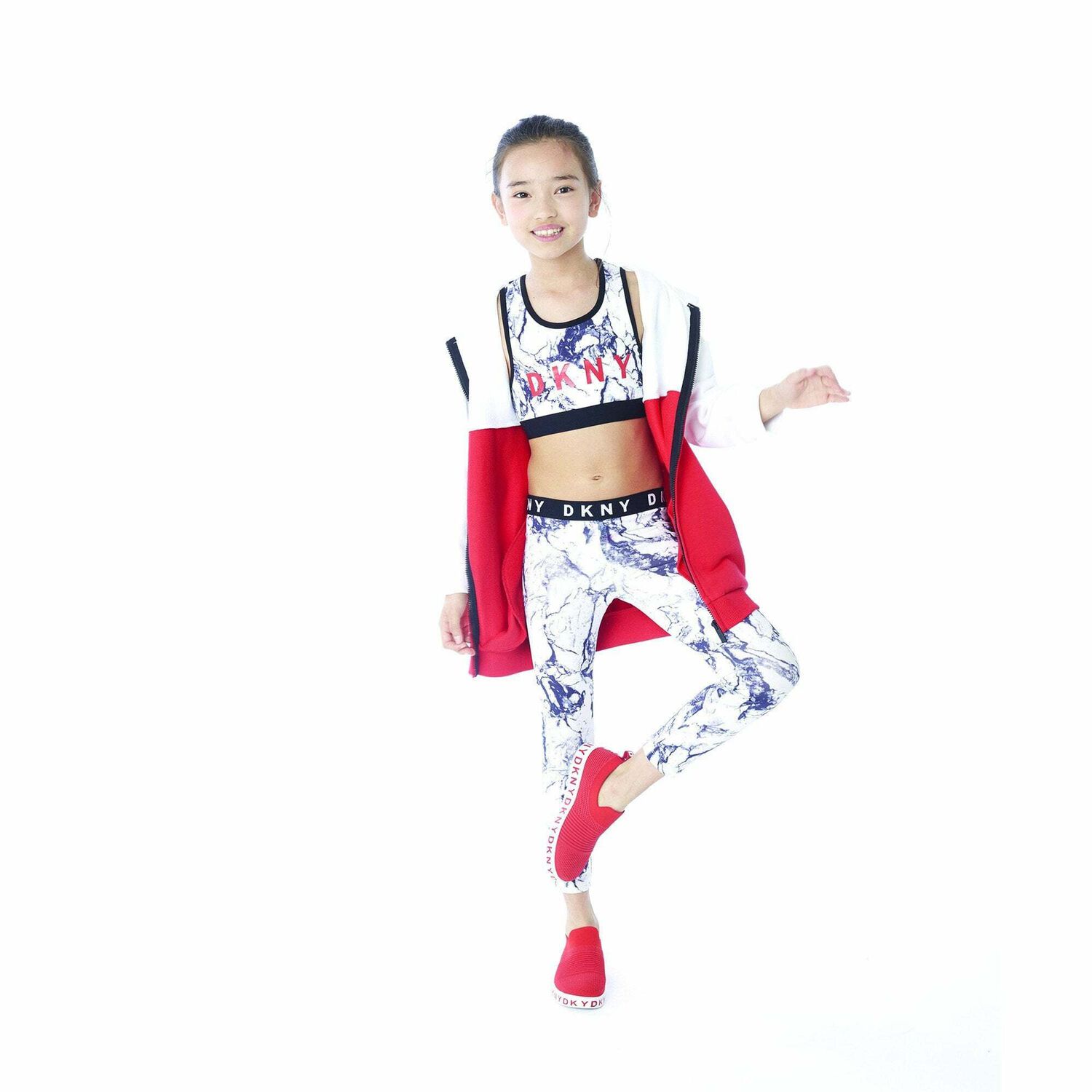 Girls Black & White Logo Top, 1, hi-res image number null