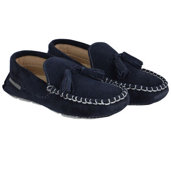 Boys Navy Suede Shoes