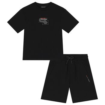 Boys Black Shorts Set
