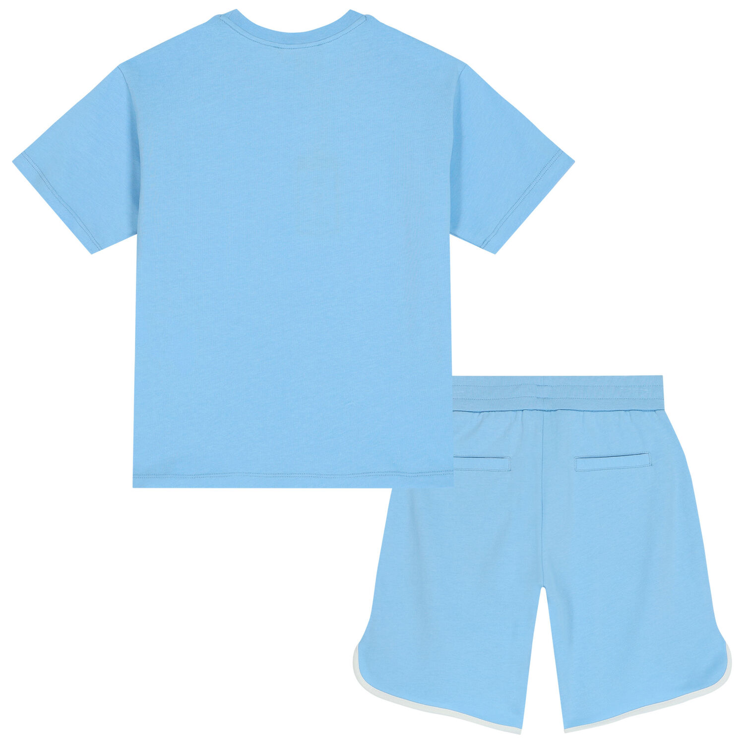 Boys Blue Logo Shorts Set, 1, hi-res