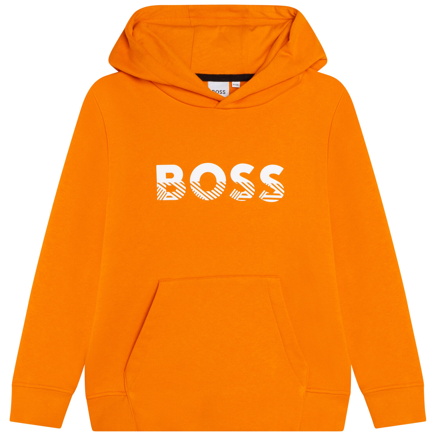 Boys Orange Logo Hooded Top, 1, hi-res