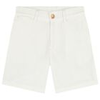 Boys White Logo Shorts, 1, hi-res