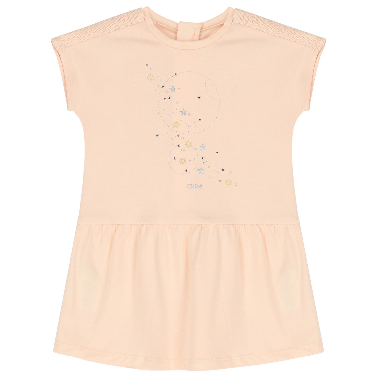 فستان بنات بالشعار باللون الوردي, 1, hi-res image number null