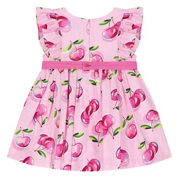 Younger Girls Pink Cherry Dress
