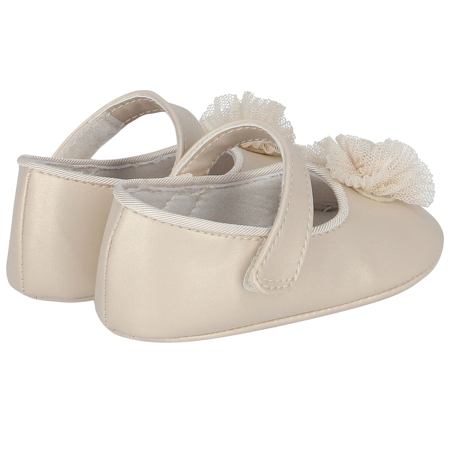 Baby Girls Gold Flower Pre Walker Shoes, 2, hi-res image number null