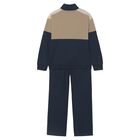 Boys Boys Navy Blue & Beige Tracksuit, 1, hi-res
