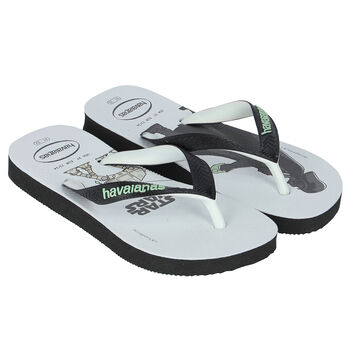 Boys White Star Wars Flip Flops