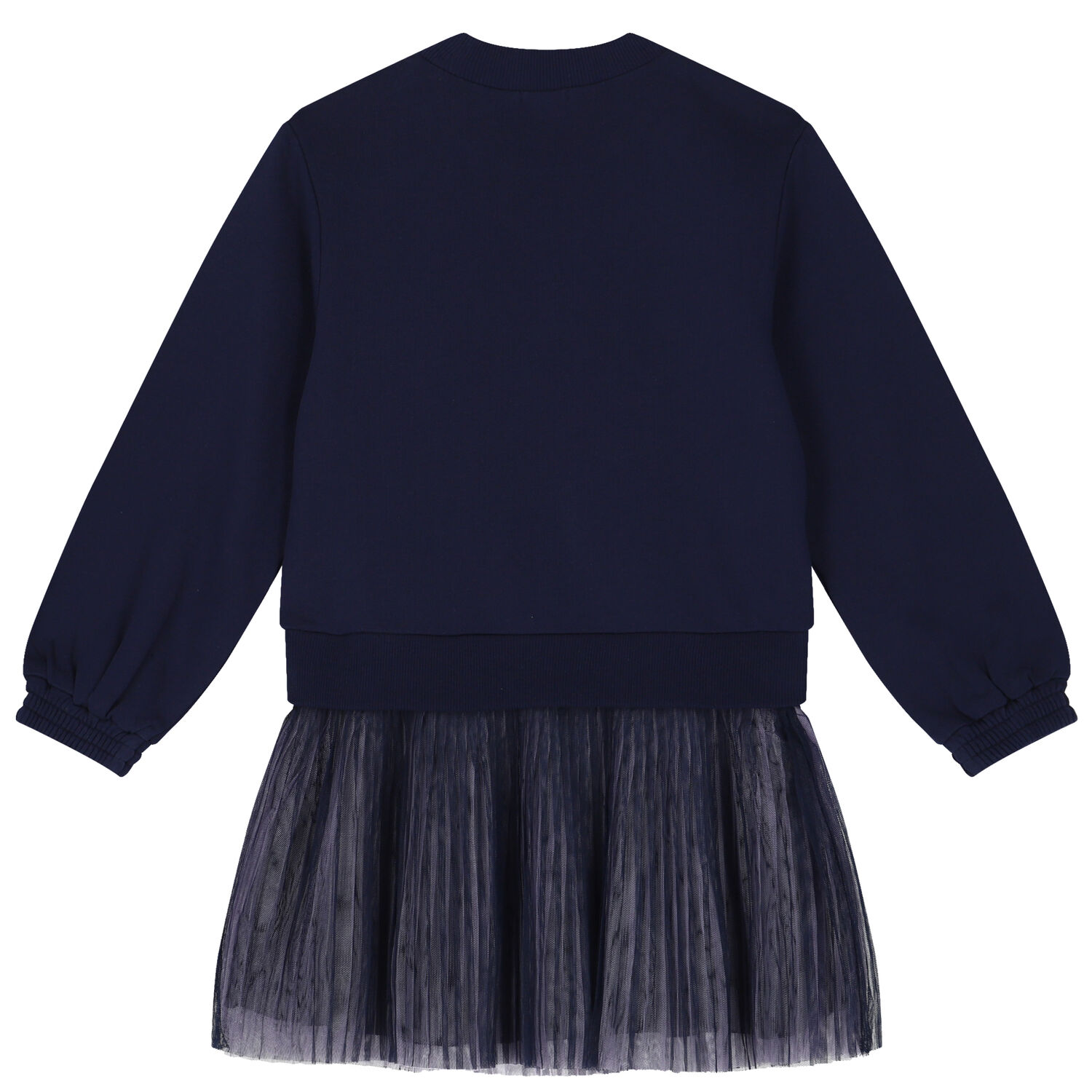 Girls Navy Blue Sequin Star Dress, 1, hi-res