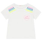 Girls White Heart T-Shirt, 1, hi-res